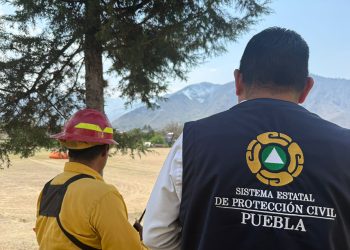Por aire y por tierra órdenes de gobierno combaten incendio forestal en Zautla