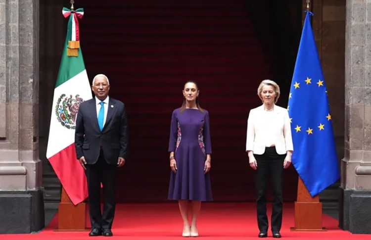 Recibió Presidenta Claudia Sheinbaum al presidente del Consejo Europeo, António Costa y a la presidenta de la Comisión Europea, Ursula Von Der Leyen en Palacio Nacional