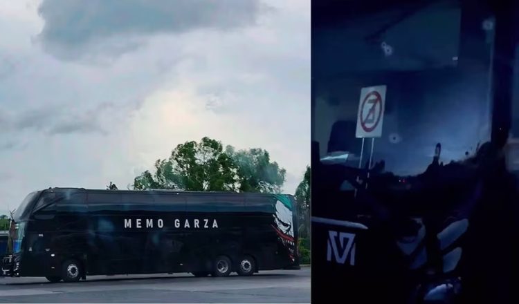 Balean autobús del grupo musical de Memo Garza