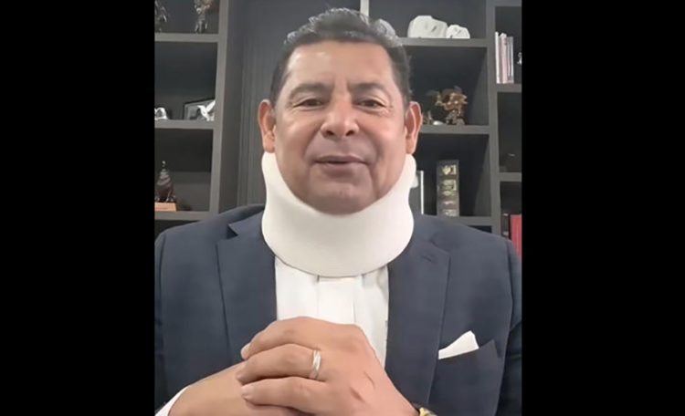 Por lesión el Gobernador Alejandro Armenta reducirá eventos presenciales