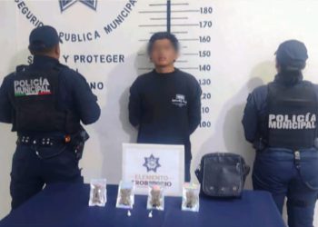 SSC de San Pedro Cholula detiene a probable responsable de delitos contra la salud en Santiago Momoxpan