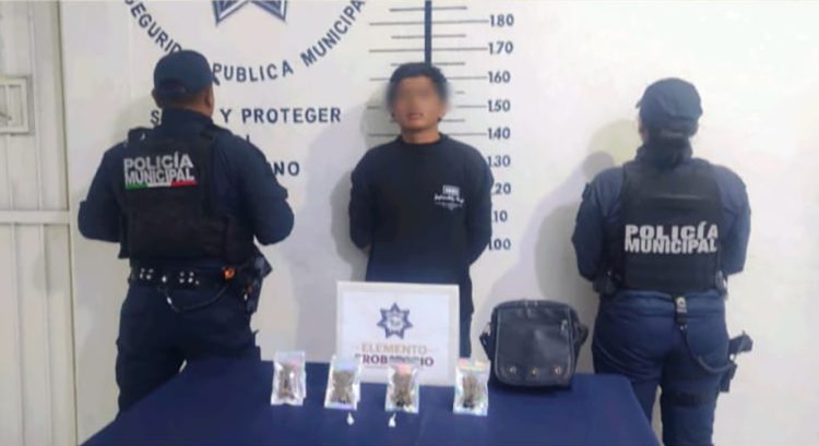 SSC de San Pedro Cholula detiene a probable responsable de delitos contra la salud en Santiago Momoxpan