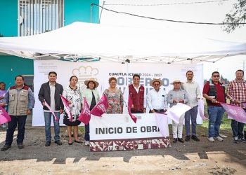 Omar Muñoz inicia pavimentación en San Lorenzo Almecatla