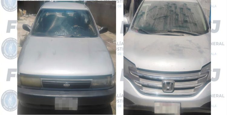 FGJE asegura tres vehículos con reporte de robo tras cateo en Tlaxco