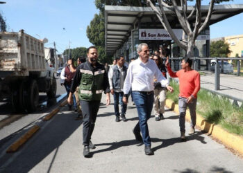 Arranca Pepe Chedraui rehabilitación vial del Bulevar Héroes del 5 de Mayo con el Tren Capitalino de Pavimentación