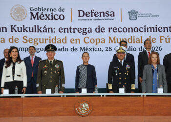Presidenta Sheinbaum entrega reconocimientos por estrategia de seguridad en Copa Mundial de Fútbol 2026