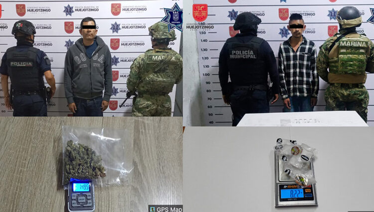 Por su probable responsabilidad en delitos contra la salud y lesiones culposas, detiene SSC de Huejotzingo a tres sujetos en Juntas Auxiliares
