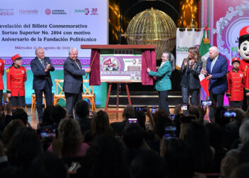 Presenta Lotería Nacional billete de Sorteo Superior que rinde homenaje al 30 aniversario de la Fundación Politécnico