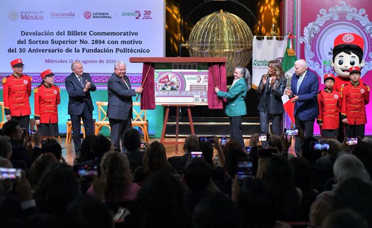 Presenta Lotería Nacional billete de Sorteo Superior que rinde homenaje al 30 aniversario de la Fundación Politécnico