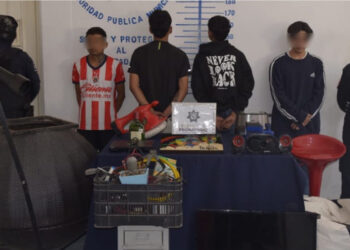 Respuesta inmediata de la SSC de San Pedro Cholula permite asegurar a cuatro probables responsables de robo